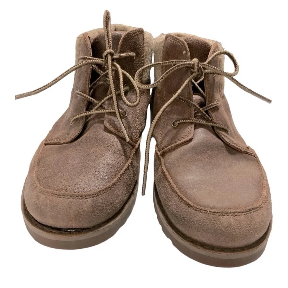 UGG Orin Wool Cuff Lace-Up Ankle Boots Brown Kids 5 Unisex Casual
